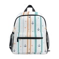 thumbnail image 1 of FORMRS Kids School Backpack with Front Zippered Pocket 12" Student Travel Daypack, Cute Nautical Pattern, 1 of 6