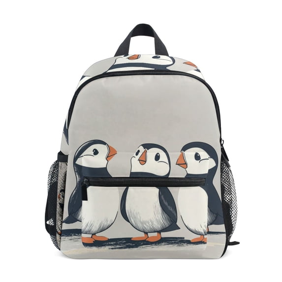 FORMRS School Backpack with Front Zippered Pocket 12" Student Travel Daypack, Cute Puffin