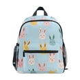 thumbnail image 1 of FORMRS Kids School Backpack with Front Zippered Pocket 12" Student Travel Daypack, Cute Rabbits, 1 of 6