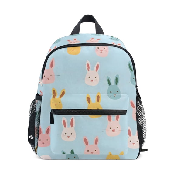 FORMRS Kids School Backpack with Front Zippered Pocket 12" Student Travel Daypack, Cute Rabbits