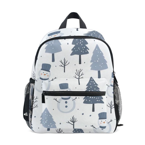 FORMRS School Backpack with Front Zippered Pocket 12" Student Travel Daypack, Cute Snowmen