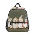 thumbnail image 1 of FORMRS Kids School Backpack with Front Zippered Pocket 12" Student Travel Daypack, Cute Snowmen, 1 of 6