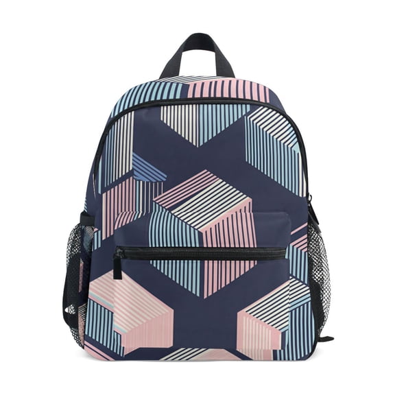 FORMRS School Backpack with Front Zippered Pocket 12" Student Travel Daypack, Dark Cubes