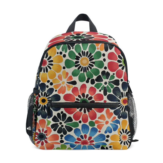 FORMRS School Backpack with Front Zippered Pocket 12" Student Travel Daypack, Dark Floral