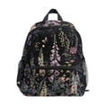 thumbnail image 1 of FORMRS School Backpack with Front Zippered Pocket 12" Student Travel Daypack, Dark Flowers Pattern, 1 of 6