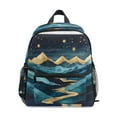 thumbnail image 1 of FORMRS School Backpack with Front Zippered Pocket 12" Student Travel Daypack, Dark Mountains, 1 of 6