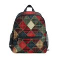 thumbnail image 1 of FORMRS Kids School Backpack with Front Zippered Pocket 12" Student Travel Daypack, Dark Tartan Pattern, 1 of 6