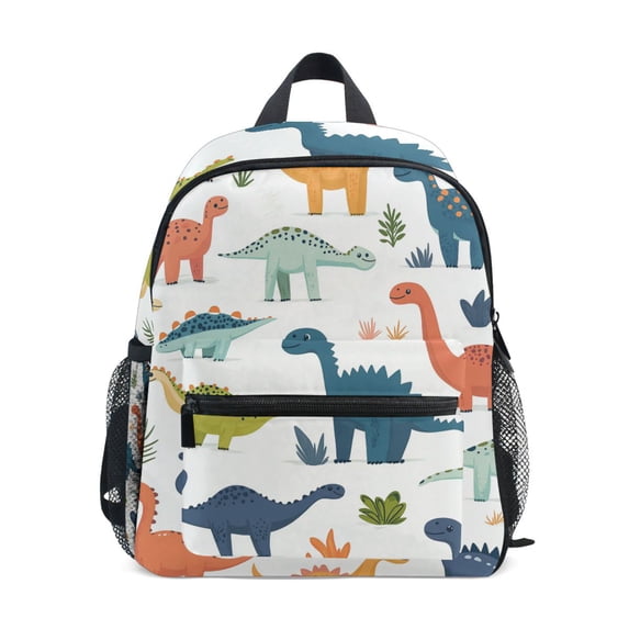 FORMRS School Backpack with Front Zippered Pocket 12" Elementary Student Travel Daypack, Dinosaur Pattern