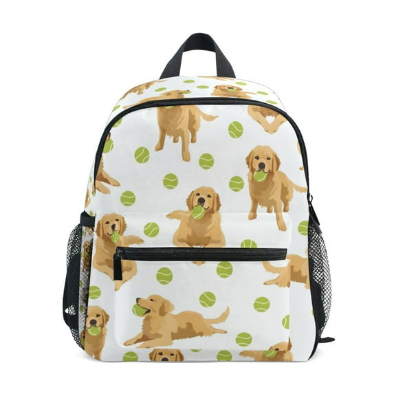 FORMRS School Backpack with Front Zippered Pocket 12" Student Travel Daypack, Dog Ball Pattern