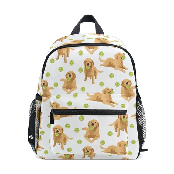 FORMRS Kids School Backpack with Front Zippered Pocket 12" Student Travel Daypack, Dog Ball Pattern
