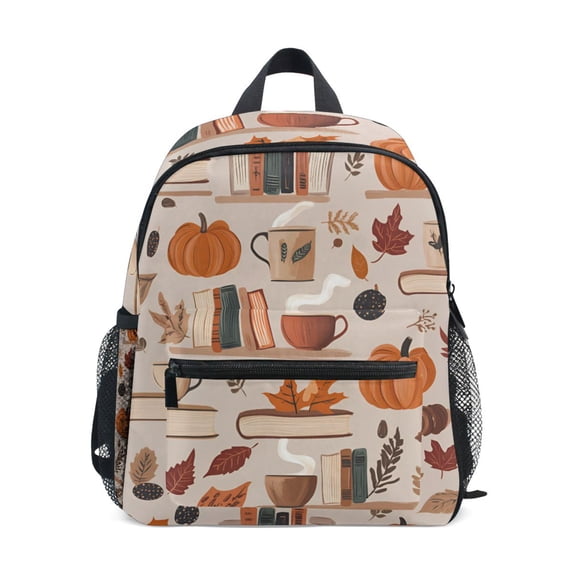 FORMRS School Backpack with Front Zippered Pocket 12" Student Travel Daypack, Fall Acorns Pattern