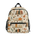 thumbnail image 1 of FORMRS School Backpack with Front Zippered Pocket 12" Elementary Student Travel Daypack, Fall Book Shelf, 1 of 6