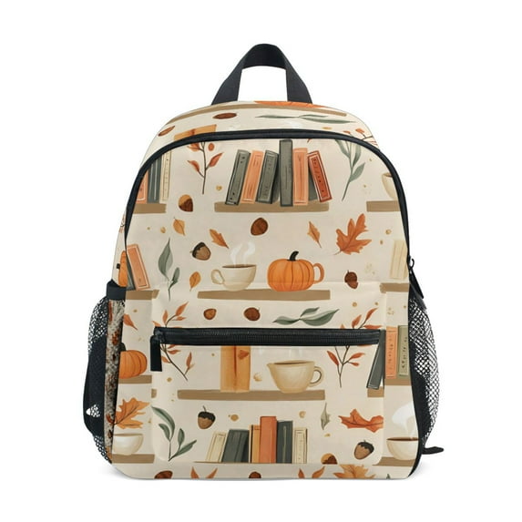 FORMRS School Backpack with Front Zippered Pocket 12" Elementary Student Travel Daypack, Fall Book Shelf