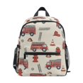 thumbnail image 1 of FORMRS School Backpack with Front Zippered Pocket 12" Student Travel Daypack, Fire Truck Pattern, 1 of 6