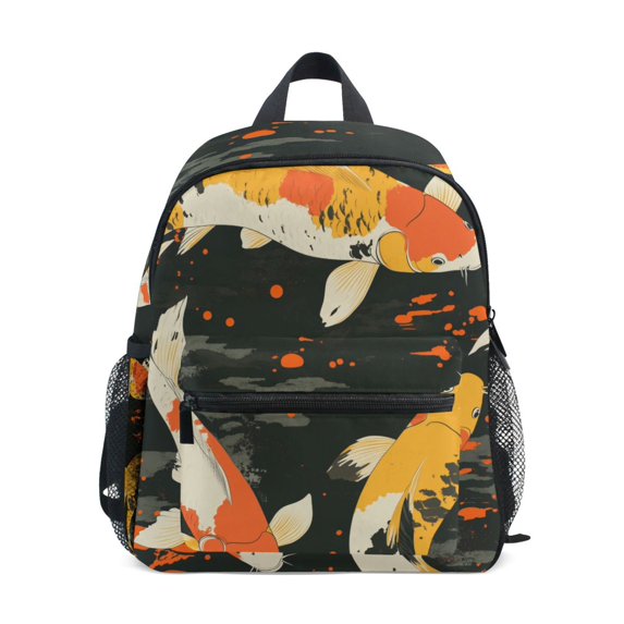 FORMRS School Backpack with Front Zippered Pocket 12" Student Travel Daypack, Fish Pattern