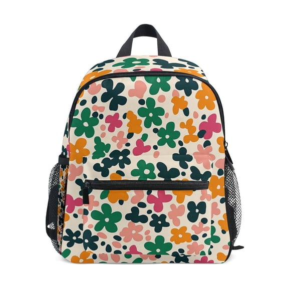 FORMRS School Backpack with Front Zippered Pocket 12" Student Travel Daypack, Floral Blooms