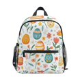 thumbnail image 1 of FORMRS School Backpack with Front Zippered Pocket 12" Student Travel Daypack, Floral Easter Eggs, 1 of 6