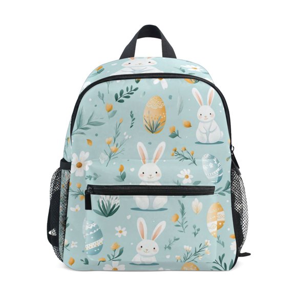 FORMRS School Backpack with Front Zippered Pocket 12" Student Travel Daypack, Floral Easter