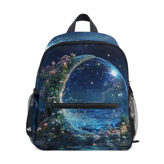 FORMRS School Backpack with Front Zippered Pocket 12" Student Travel Daypack, Floral Occean