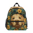 thumbnail image 1 of FORMRS Kids School Backpack with Front Zippered Pocket 12" Student Travel Daypack, Flowers and Dog, 1 of 6