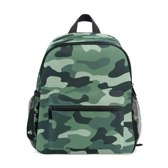 FORMRS School Backpack with Front Zippered Pocket 12" Elementary Student Travel Daypack, Forest Camouflage Pattern