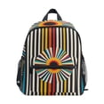 thumbnail image 1 of FORMRS School Backpack with Front Zippered Pocket 12" Student Travel Daypack, Geometric Stripes, 1 of 6
