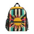 thumbnail image 1 of FORMRS School Backpack with Front Zippered Pocket 12" Student Travel Daypack, Geometric Sun, 1 of 6