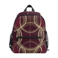 thumbnail image 1 of FORMRS School Backpack with Front Zippered Pocket 12" Student Travel Daypack, Gold Abstract Pattern, 1 of 6
