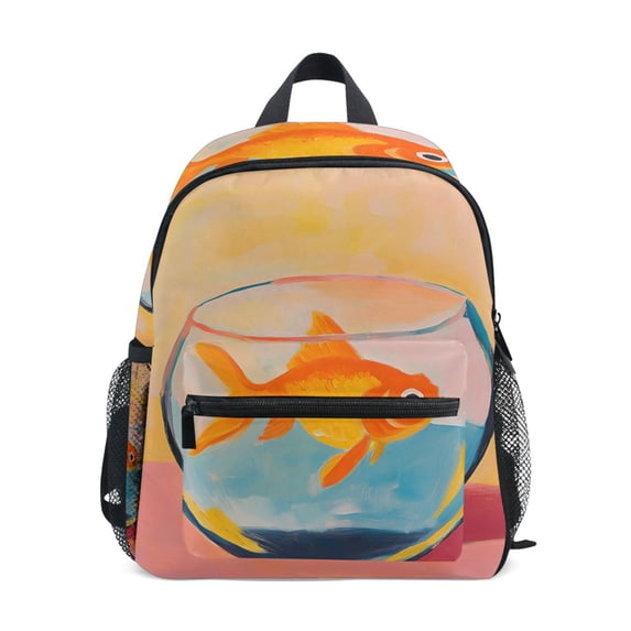 FORMRS School Backpack with Front Zippered Pocket 12" Student Travel Daypack, Goldfish