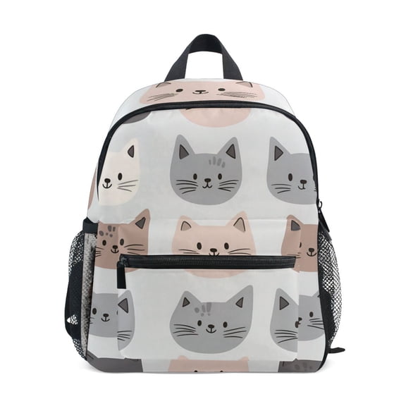 FORMRS School Backpack with Front Zippered Pocket 12" Student Travel Daypack, Gray Cat Pattern