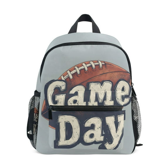 FORMRS Kids School Backpack with Front Zippered Pocket 12" Student Travel Daypack, Gray Game Day