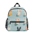 thumbnail image 1 of FORMRS Kids School Backpack with Front Zippered Pocket 12" Student Travel Daypack, Green Cute Rabbits, 1 of 6