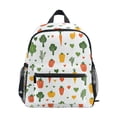 thumbnail image 1 of FORMRS Kids School Backpack with Front Zippered Pocket 12" Student Travel Daypack, Green Cute Vegetables, 1 of 6
