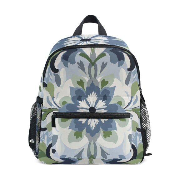 FORMRS School Backpack with Front Zippered Pocket 12" Student Travel Daypack, Green Floral