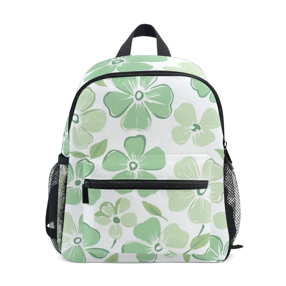 FORMRS School Backpack with Front Zippered Pocket 12" Student Travel Daypack, Green Floral