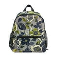thumbnail image 1 of FORMRS School Backpack with Front Zippered Pocket 12" Student Travel Daypack, Green Floral, 1 of 6