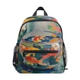 thumbnail image 1 of FORMRS School Backpack with Front Zippered Pocket 12" Student Travel Daypack, Green Goldfish, 1 of 6