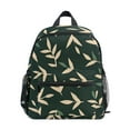 thumbnail image 1 of FORMRS School Backpack with Front Zippered Pocket 12" Student Travel Daypack, Green Leaves, 1 of 6