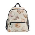 thumbnail image 1 of FORMRS School Backpack with Front Zippered Pocket 12" Student Travel Daypack, Green Watercolor Seashells, 1 of 6