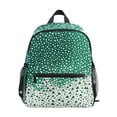 thumbnail image 1 of FORMRS School Backpack with Front Zippered Pocket 12" Student Travel Daypack, Green and White Pattern, 1 of 6