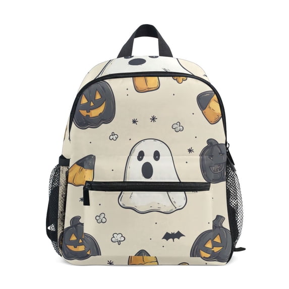 FORMRS School Backpack with Front Zippered Pocket 12" Student Travel Daypack, Halloween Black Pumpkins