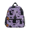 thumbnail image 1 of FORMRS School Backpack with Front Zippered Pocket 12" Student Travel Daypack, Halloween Cats, 1 of 6