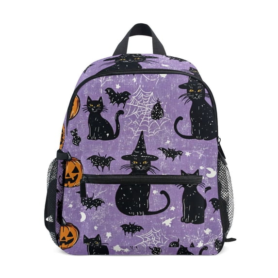FORMRS School Backpack with Front Zippered Pocket 12" Student Travel Daypack, Halloween Cats