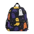 thumbnail image 1 of FORMRS School Backpack with Front Zippered Pocket 12" Student Travel Daypack, Halloween Colorful Ghosts, 1 of 6
