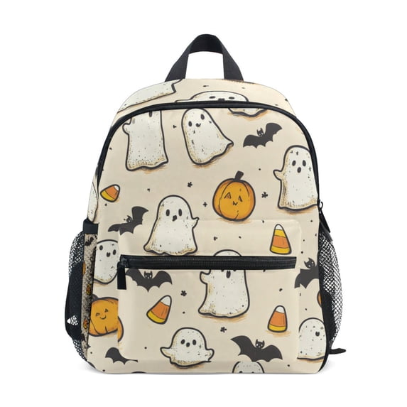 FORMRS School Backpack with Front Zippered Pocket 12" Student Travel Daypack, Halloween Cute Ghosts