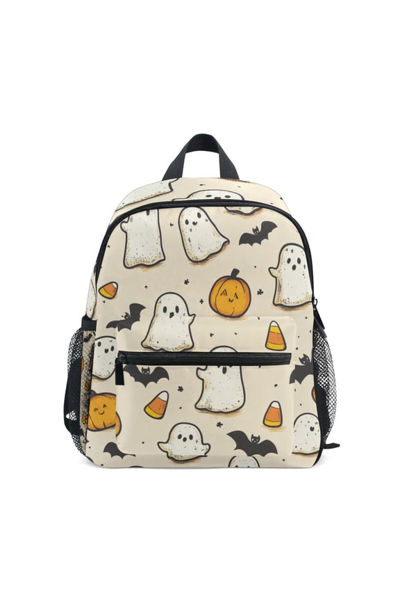 School Backpack with Front Zippered Pocket 12" Student Travel Daypack, Halloween Cute Ghosts