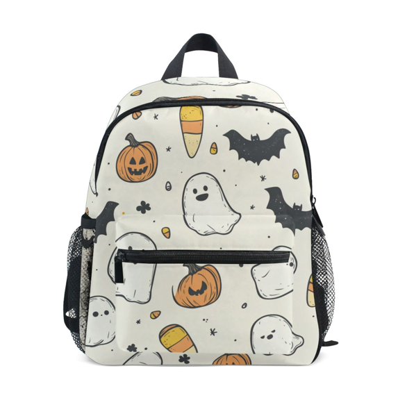 FORMRS School Backpack with Front Zippered Pocket 12" Student Travel Daypack, Halloween Happy Ghosts