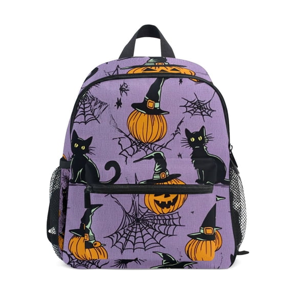 FORMRS School Backpack with Front Zippered Pocket 12" Student Travel Daypack, Halloween Pumpkin