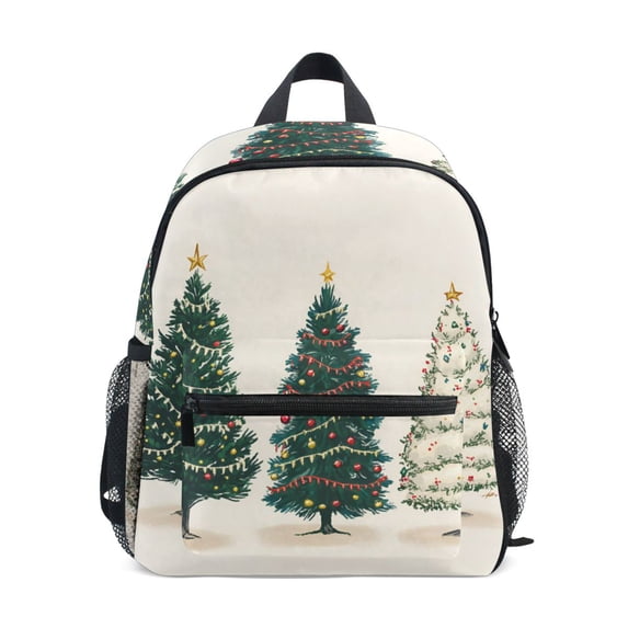 FORMRS School Backpack with Front Zippered Pocket 12" Student Travel Daypack, Hand Drawn Christmas