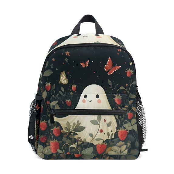 FORMRS School Backpack with Front Zippered Pocket 12" Student Travel Daypack, Happy Ghost